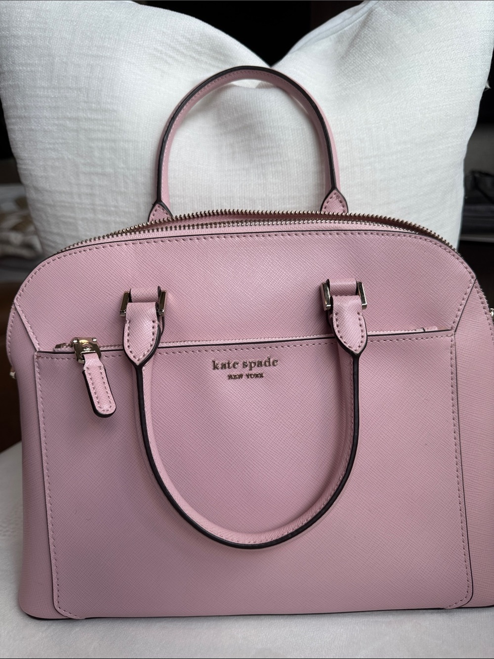 kate spade Pink Saffiano Leather Satchel - Picture 5 of 6